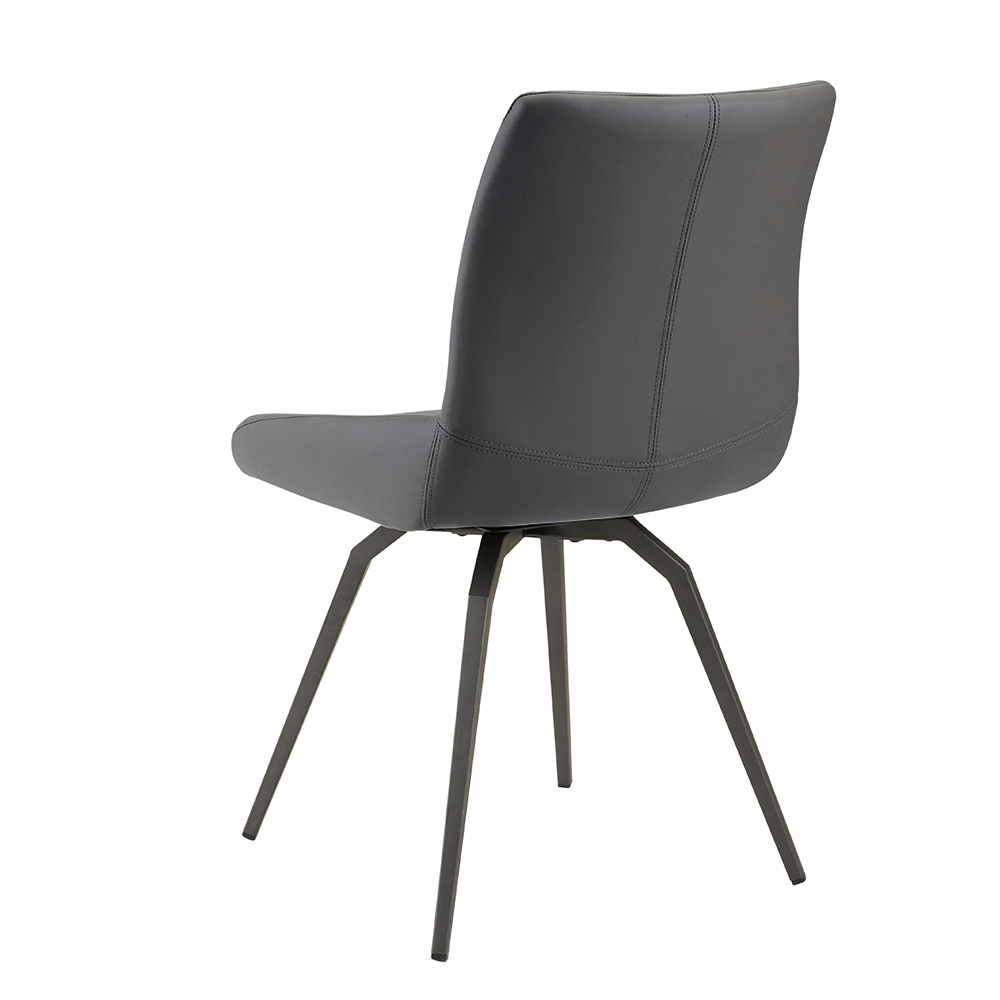 Nona Swivel Chair: Grey Leatherette 